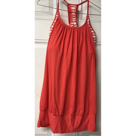 Lululemon size 6 racerback No Limits Tank Love Red / Twin Stripe Love Red - Picture 1 of 4